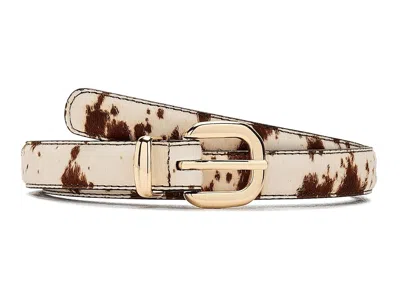 Madewell Silvia Skinny Round Buckle Belt: Cow Women's Belts Soft Mahogany Multi: Sm In Brown