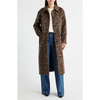 MADEWELL MADEWELL SINGLE BREASTED LEOPARD PRINT TRENCH COAT