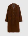 Madewell Single Breasted Topcoat In Suede Dark Roast In Brown