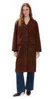 Madewell Single Breasted Topcoat In Suede Dark Roast In Brown