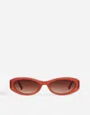 Madewell Skinny Oval Sunglasses In Reserve Red