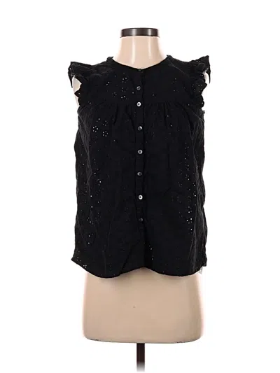 Pre-owned Madewell Sleeveless Blouse In Black