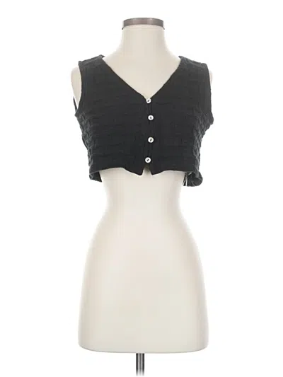 Pre-owned Madewell Sleeveless Blouse In Black