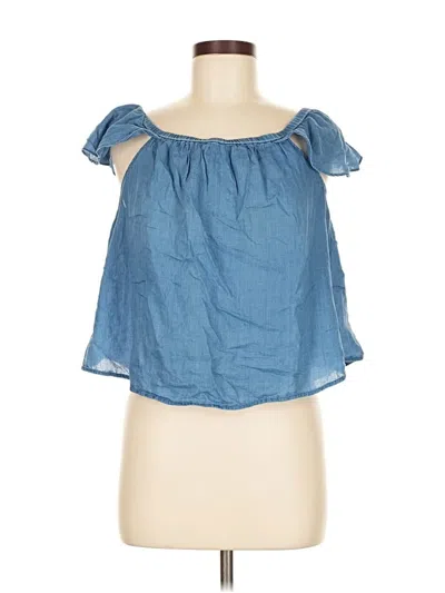 Pre-owned Madewell Sleeveless Blouse In Blue