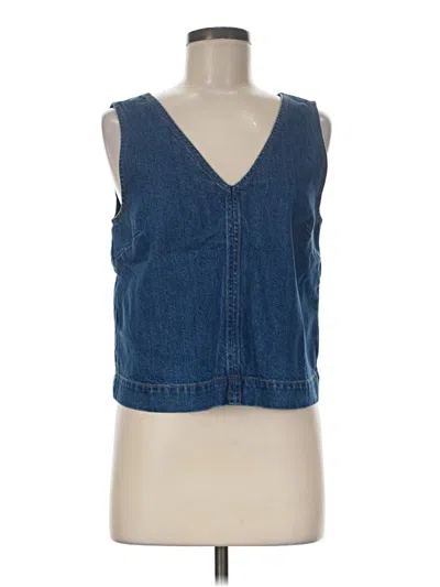 Pre-owned Madewell Sleeveless Blouse In Blue
