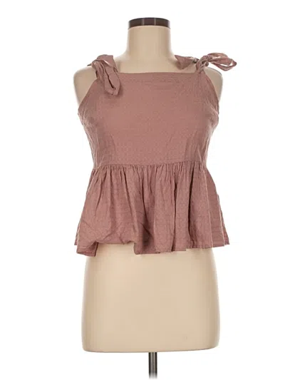 Pre-owned Madewell Sleeveless Blouse In Brown