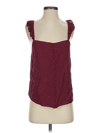 Pre-owned Madewell Sleeveless Blouse In Burgundy