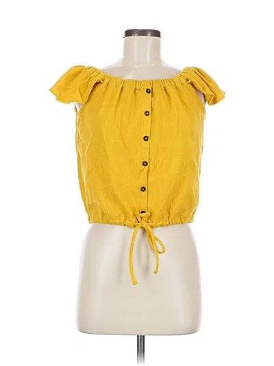 Pre-owned Madewell Sleeveless Blouse In Yellow