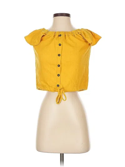Pre-owned Madewell Sleeveless Blouse In Yellow