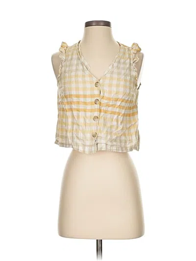 Pre-owned Madewell Sleeveless Blouse In Yellow