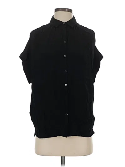Pre-owned Madewell Sleeveless Button Down Shirt In Black