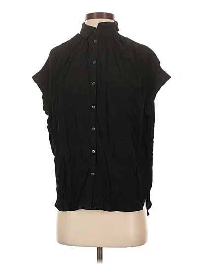 Madewell Sleeveless Button Down Shirt In Black