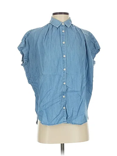 Pre-owned Madewell Sleeveless Button Down Shirt In Blue