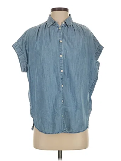 Pre-owned Madewell Sleeveless Button Down Shirt In Blue