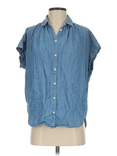 Pre-owned Madewell Sleeveless Button Down Shirt In Blue