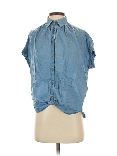 Pre-owned Madewell Sleeveless Button Down Shirt In Blue