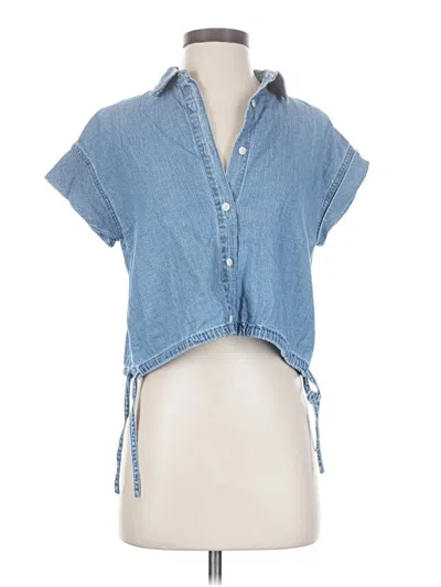 Pre-owned Madewell Sleeveless Button Down Shirt In Blue
