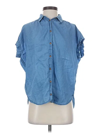 Pre-owned Madewell Sleeveless Button Down Shirt In Blue