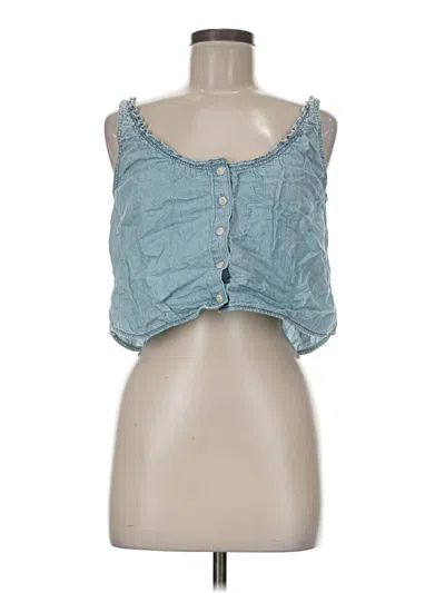 Pre-owned Madewell Sleeveless Button Down Shirt In Blue