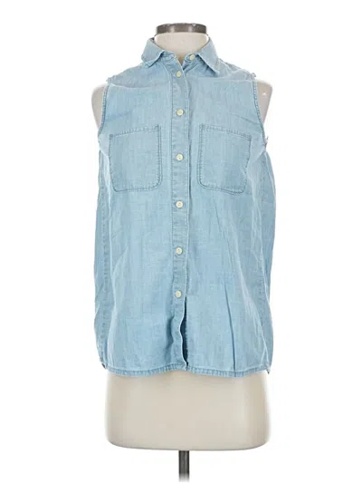Pre-owned Madewell Sleeveless Button Down Shirt In Blue