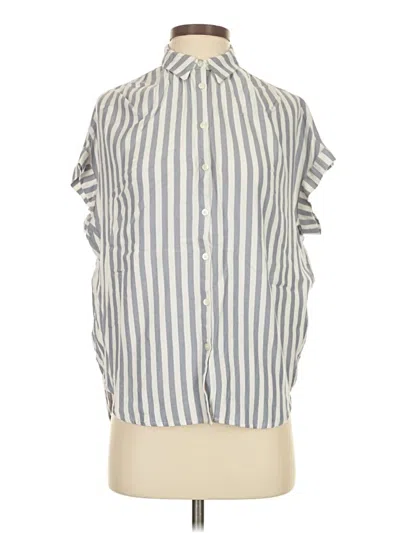 Pre-owned Madewell Sleeveless Button Down Shirt In Blue