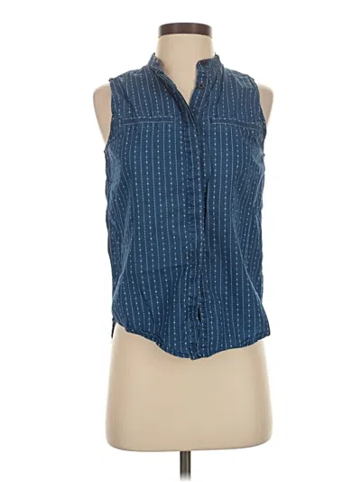 Pre-owned Madewell Sleeveless Button Down Shirt In Blue