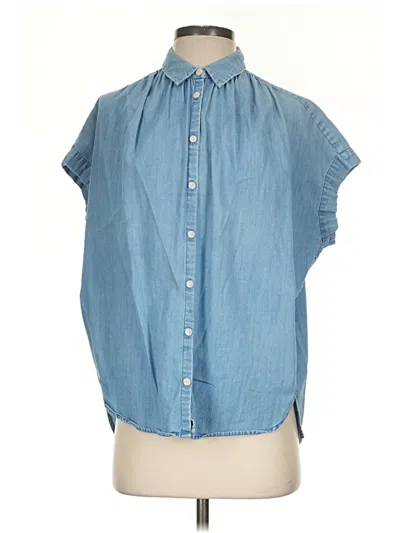 Pre-owned Madewell Sleeveless Button Down Shirt In Blue
