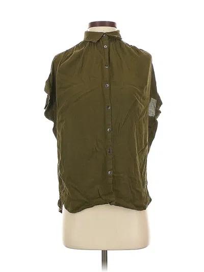 Pre-owned Madewell Sleeveless Button Down Shirt In Green