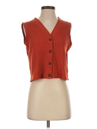 Pre-owned Madewell Sleeveless Button Down Shirt In Orange