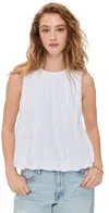 Madewell Sleeveless Crewneck Bubble Top In White
