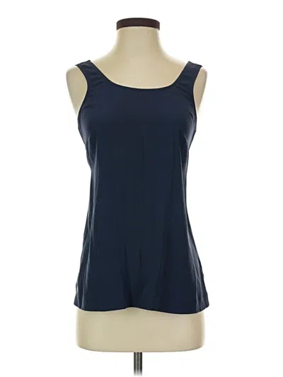 Pre-owned Madewell Sleeveless Silk Top Blue Strapless Neckline Tops