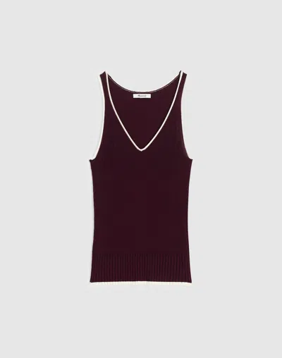 Madewell Sleeveless Sweater Top In Brown