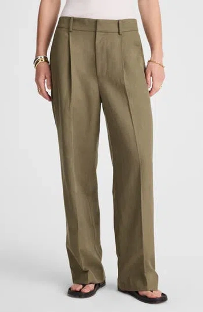 Madewell Slouchy Straight Leg Twill Pants In Gray