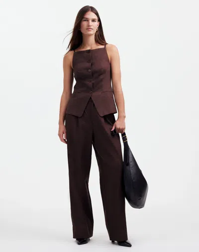 Madewell Slouchy Straight Pants In Dark Carob
