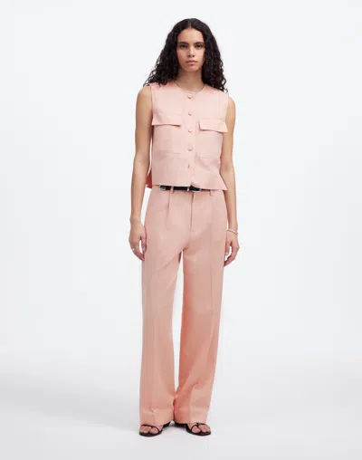 Madewell Slouchy Straight Pants In Pale Blush