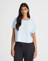 Madewell Stripe Boxy Crop Slub T-shirt In Blue