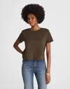 Madewell Slub Boxy-crop Tee In Brown