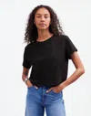 Madewell Slub Boxy-crop Tee In Jet Black