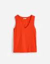 Madewell Slub Relaxed V-neck Tank In Orange