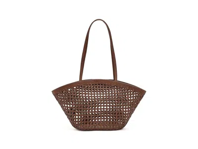 Madewell Caning Woven Leather Tote In Red