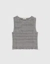 Madewell Smocked Boatneck Tank In Black