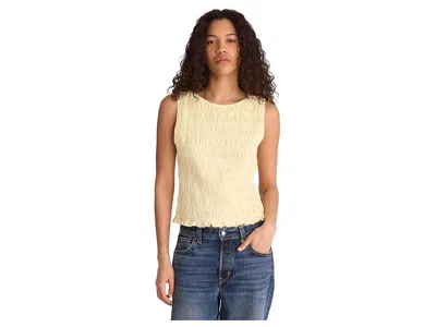Madewell Sachi Smocked Tank Sheer Pineapple In Yellow