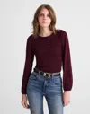 Madewell Smocked Boatneck Top In Burgundy