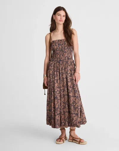 Madewell Smocked Bubble-hem Midi Dress