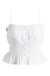 Madewell Smocked Button Front Camisole In Eyelet White