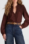 Madewell Smocked Top In Brown