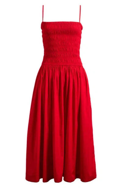 MADEWELL MADEWELL SMOCKED COTTON POPLIN MAXI DRESS