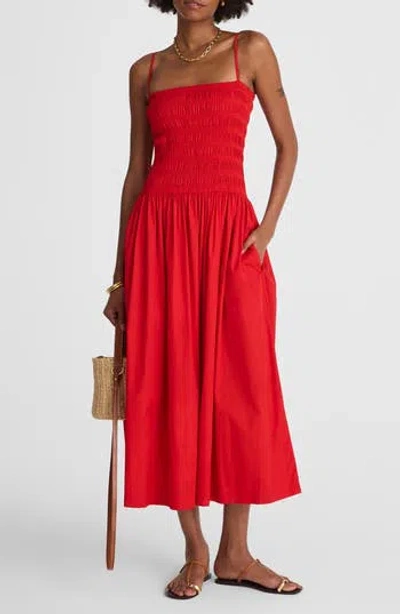 MADEWELL MADEWELL SMOCKED COTTON POPLIN MAXI DRESS