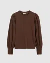 Madewell Smocked Long-sleeve Top In Brown