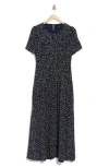 Madewell Smocked Midi Dress In Black